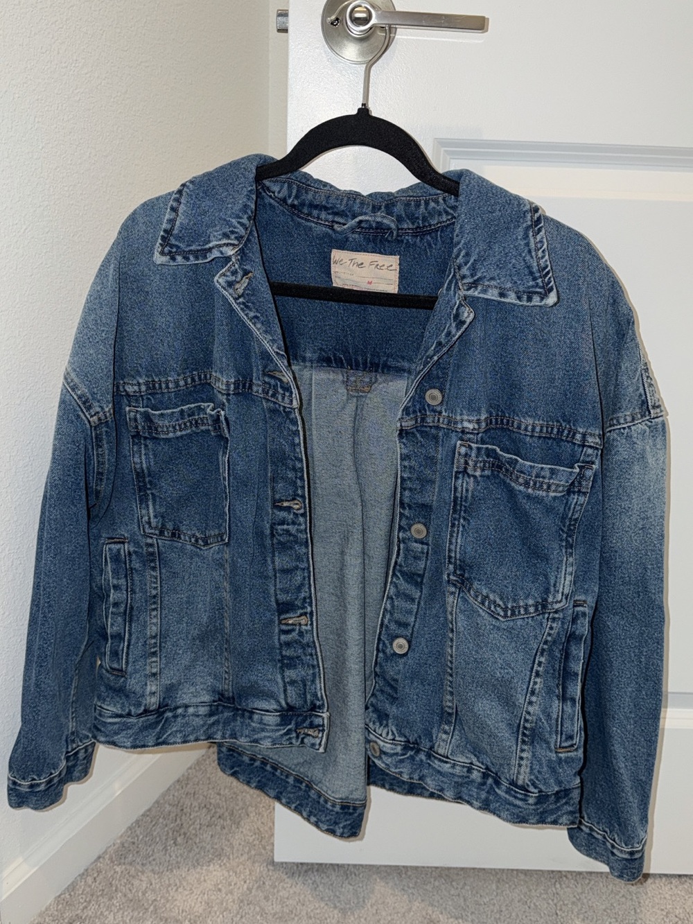 We the free oversized relaxed Vintage-Inspired Denim Jacket size medium